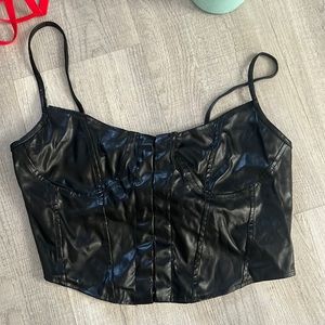 ‘Leather’ corset clip top